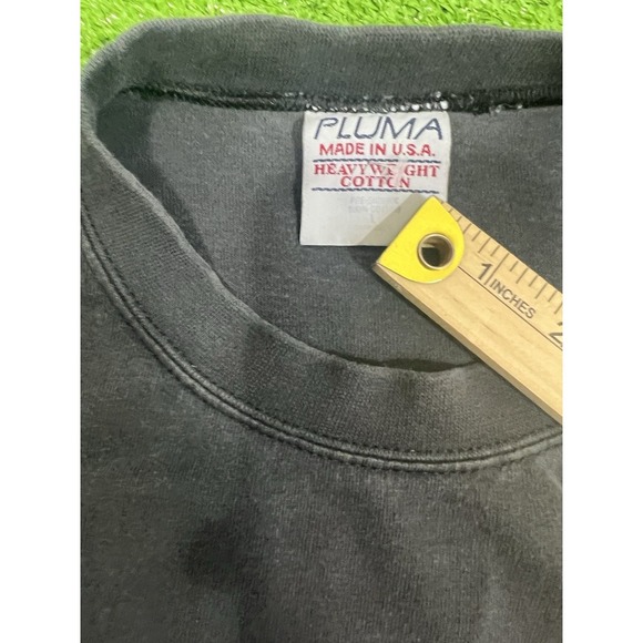 Vintage Single Stitch Heavy Cotton T-shirts (2) LG 90s Pluma Red & Black Solid - Picture 8 of 12